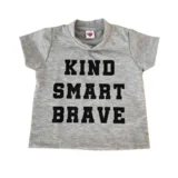 Majica za dečake sa štampom Kind smart brave, Siva