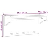  Zidna vješalica za kapute SANDNES 87x30x42 cm puno drvo bor | shoptok.hr