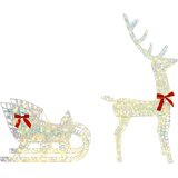 vidaXL Reindeer vuče saonice Topla bijela 120 cm 55 cm PET | shoptok.hr