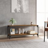 TV ormarić boja hrasta 100x33x41 cm konstruirano drvo i čelik | Eponuda.com