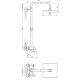 Rosan Quadro baterija za tuš kadu JQ37255