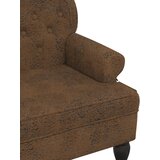  Klupa s naslonom smeđa 119,5x64,5x75 cm umjetna brušena koža | Eponuda.com