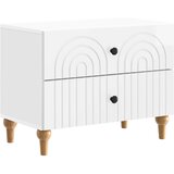  Noćni ormar s ladicama Bijela visokog sjaja 62 x 34,5 x 48 cm | shoptok.hr