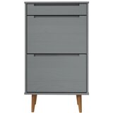 Ormarić za cipele MOLDE sivi 59,5x35x103 cm masivna borovina | shoptok.hr