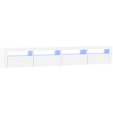 Maison Chic TV omarica - TV stojalo - Televizijska omarica z LED lučkami bela 240x35x40 cm, (21700657) Cene
