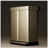 simplehuman Jeklen koš za smeti 34+24 l za ločevanje odpadkov/s pedalom v mat zlati barvi – | Shoptok.si