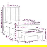 Box spring postelja z vzmetnico svetlo siva 90x200 cm žamet, (20790285) | Shoptok.si