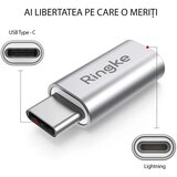 Ringke Premium adapter MFI (Made for iPhone) Fast Charge - Lightning To Type-C - sivi | shoptok.hr
