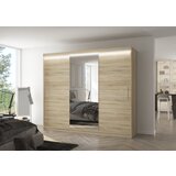 ADRK Spalna omara DENIS 250 z ogledalom in LED osvetlitvijo - SONOMA-SONOMA HRAST | Shoptok.si