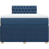 vidaXL Box spring postelja z vzmetnico modra 120x190 cm blago, (21309089) | Shoptok.si