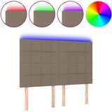  LED uzglavlje smeđesivo 144x5x118/128 cm od tkanine | shoptok.hr