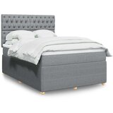  Krevet s oprugama i madracem svjetlosivi 140x190 cm od tkanine | shoptok.hr