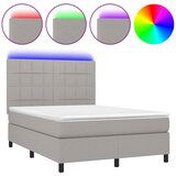 The Living Store Box spring postelja z vzmetnico LED sv. siva 140x200 cm blago - Box Spring Postelja, (21520586) | Shoptok.si