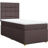 vidaXL Box spring postelja z vzmetnico temno rjava 90x200 cm blago, (21291329) | Shoptok.si