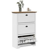  Stalak za cipele "BODO" bijela i smeđa 80x35x118 cm | shoptok.hr