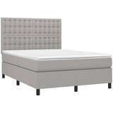  Krevet box spring s madracem svjetlosivi 140x200 cm od tkanine | shoptok.hr