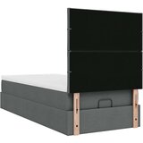 vidaXL Otomanski okvir kreveta s madraca tamnosivi 90x200cm od tkanine | shoptok.hr