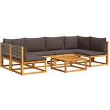 The Living Store Vrtna sedežna garnitura 7-delna z blazinami trden akacijev les - Vrtna Sedežna Garnitura, (21625582) | Shoptok.si