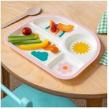 Rex London Bež plastičen otro&amp;scaron;ki krožnik 21x27 cm Rainbow Garden &amp;ndash; Slike