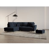 Cosmopolitan Design Tamno plava baršunasti sklopiva/s prostorom za odlaganje kutna garnitura (s lijevim kutom/u obliku slova L) Kyoto – | shoptok.hr