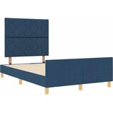  Krevetna konstrukcija s uzglavljem Plava 120 x 190 cm tkanina | shoptok.hr