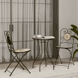 Bistro stolić s mozaikom boja cigle i bijela Ø50x70cm keramički | shoptok.hr