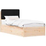  Posteljni okvir z oblazinjenim vzglavjem Črna 75 x 190 cm, (5000102035) | Shoptok.si