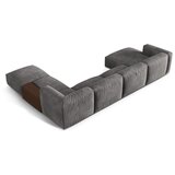 Micadoni Siva kotna sedežna garnitura iz tkanine bouclé (desni kot/v obliki črke "U") Martina – Home | Shoptok.si