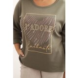 Kesi Włoski Women's Plus Size washed hoodie with a print graphite | shoptok.hr