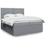 Maison Chic Box spring postelja - Vzmetna postelja z vzmetnico svetlo siva 200x200 cm blago SL10476, (21900921) | Shoptok.si