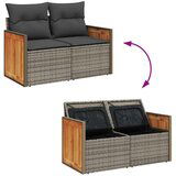 vidaXL 9-dijelni set vrtnih sofa poliratan i bagrem s jastucima sivi | shoptok.hr