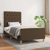  Posteljni okvir z vzglavjem temno rjav 80x200 cm blago, (20906666) Cene