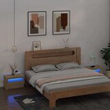  Noćni ormarići 2 kom s LED svjetlima boja hrasta 60x35x40 cm Cijene