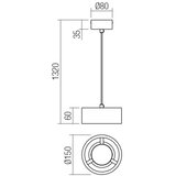  Redo 01-3099 - LED luster na sajli PUNKT LED/6W/230V prečnik 15 cm bela | Eponuda.com