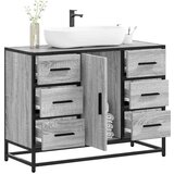 vidaXL Kopalniška omarica za umivalnik siva sonoma 80x33x60cm inž. les | Shoptok.si
