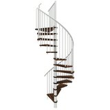 Minka Spiralno stopnišče Spiral Smart (Premer: 140 cm, Bela, Barva stopnice: Oreh, Višina nadstropja: 305 cm) | Shoptok.si