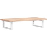  Zidna polica za umivaonik od čelika i masivne hrastovine Smeđa 80 x 40 x 2.5 cm | shoptok.hr