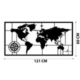 Wallity Zidna dekoracija Mapa svijeta 7, 121x60cm, Crna | Eponuda.ba