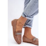 Boto Women's Moccasins with Zircons Light Brown Ralrika | Shoptok.si