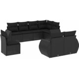  8-dijelni set vrtnih sofa od poliratana s jastucima crni Crna 70 x 62 x 69 cm | Shoptok.si