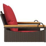  Klupa za ljuljanje s jastucima smeđa 63x62x40 cm od poliratana - Smeđa 63 x 62 x 40 cm 1 Nasloni za ruke okruglog dizajna | shoptok.hr