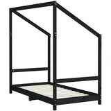  Okvir za dječji krevet crni 2 x (80 x 160) cm masivna borovina | shoptok.hr