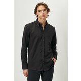 AC&Co / Altınyıldız Classics Men's Black Slim Fit Slim Fit Buttoned Collar Cotton Oxford Shirt Cene