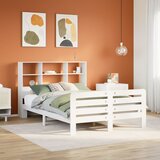 vidaXL Posteljni okvir brez vzmetnice bel 120x200 cm trdna borovina | Shoptok.si