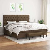 vidaXL Krevet s oprugama i madracem tamnosmeđi 200x200 cm od tkanine | shoptok.hr