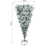  Obrnuto umjetno božićno drvce s granama 150 cm 150 LED lampica - 150 cm s LED-ima i srebrnim lopticama | shoptok.hr