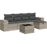 vidaXL 6-dijelni set vrtnih sofa od poliratana s jastucima svjetlosivi | shoptok.hr