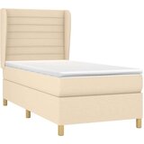 vidaXL Krevet s oprugama i madracem krem 100 x 200 cm od tkanine | shoptok.hr