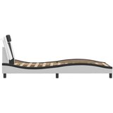  Okvir kreveta s LED svjetlom bijelo-crni 90x200 cm umjetna koža | shoptok.hr