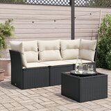 vidaXL 4-dijelni set vrtnih sofa od poliratana s jastucima crni | shoptok.hr